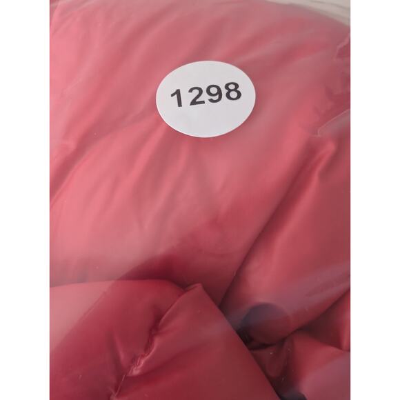 Athleta Lofty Sz L Coral/pink Nylon Goose Down Zip Packable Puffer Coat Jacket - Picture 11 of 11